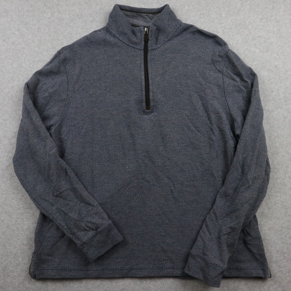 Jos A Bank Sweater Mens Large Reserve 1/4 Zip Pullover Mock Neck Long Sleeve